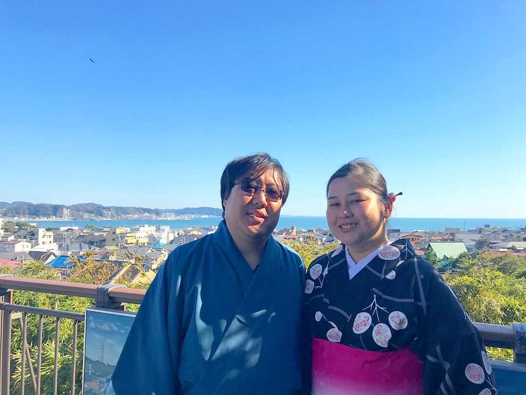 【鎌倉の青空と海と着物.+*:゚+。.☆】
