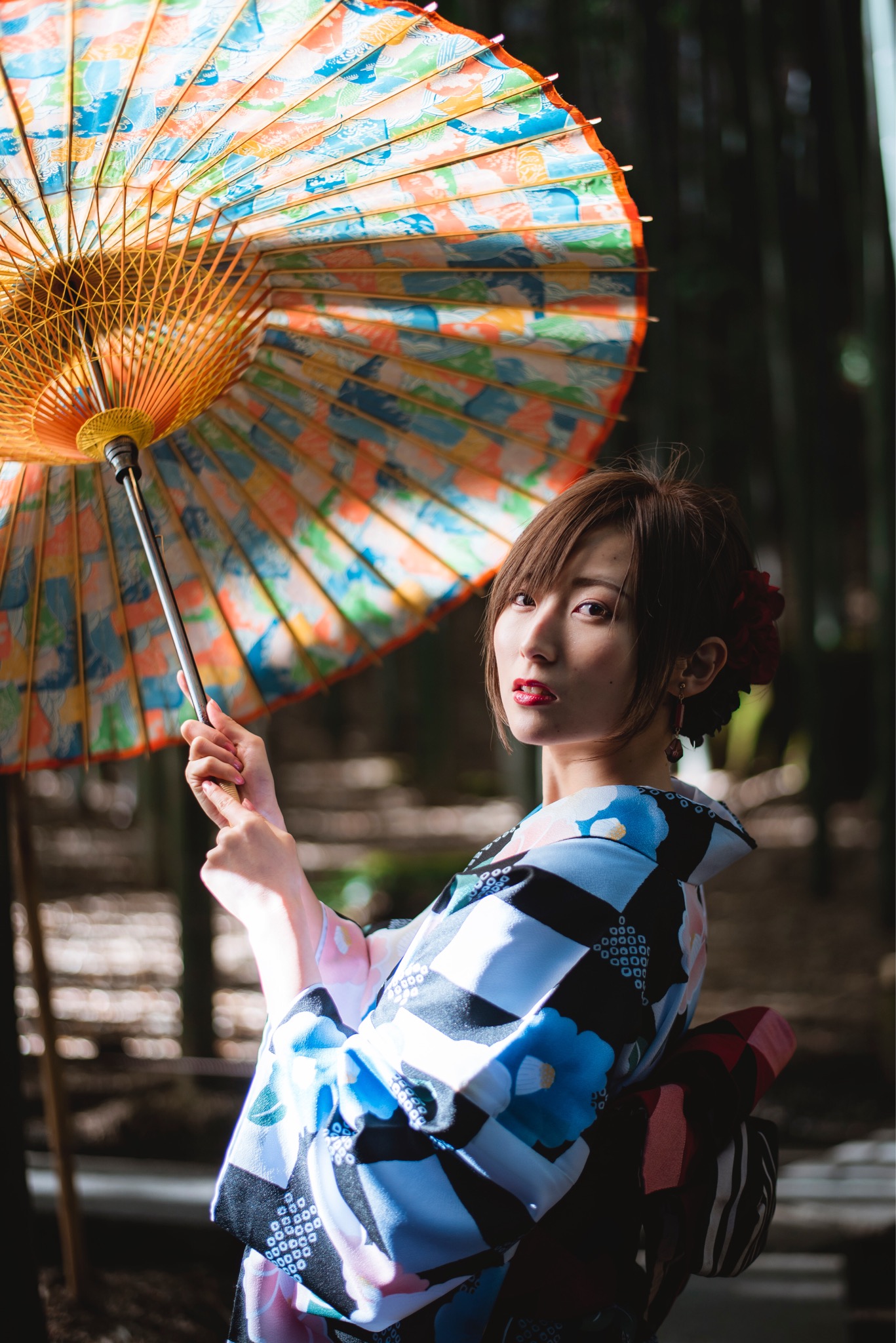 竹林と海