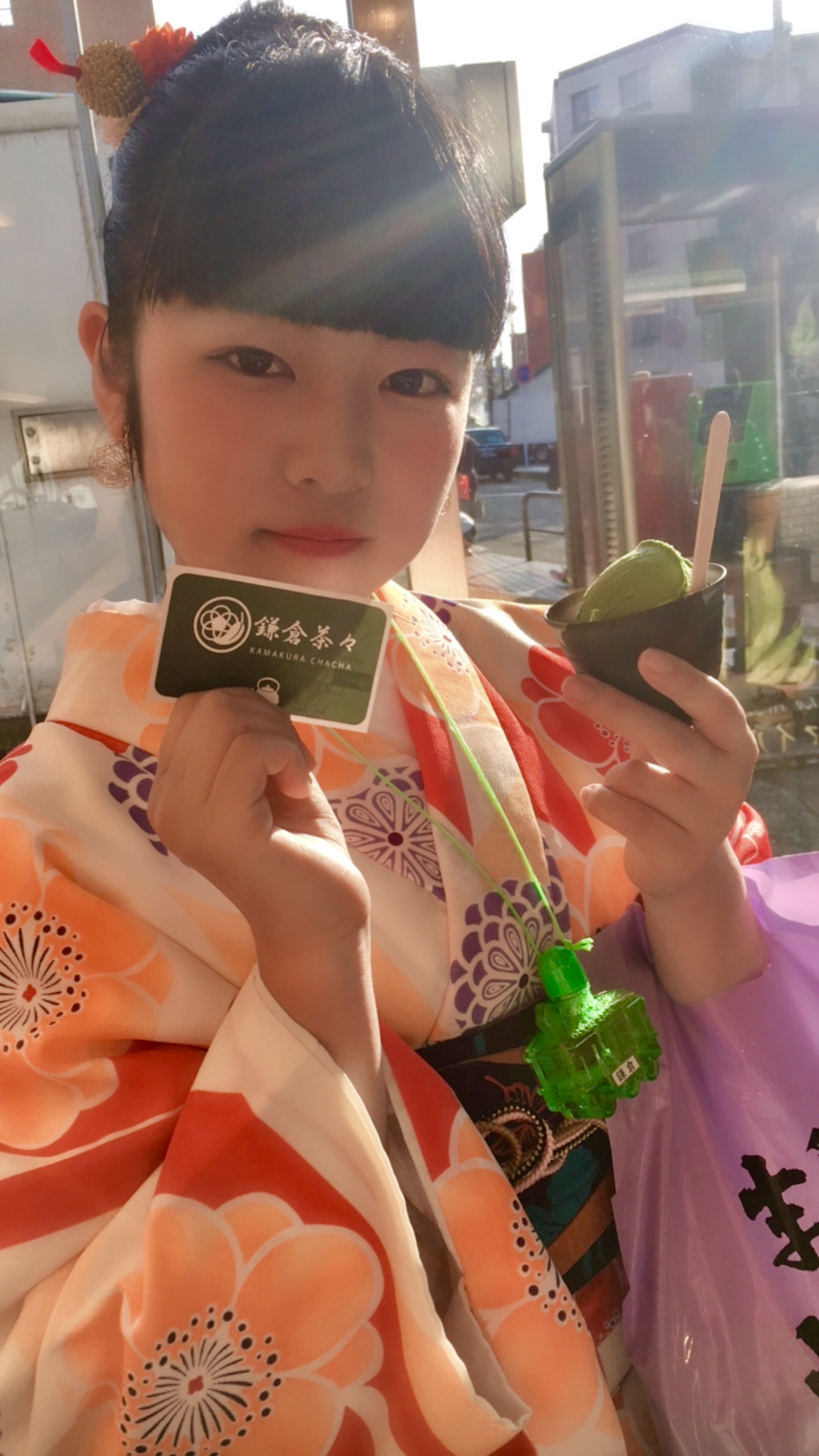 抹茶アイスと豆柴カフェと大仏と八幡様と…
