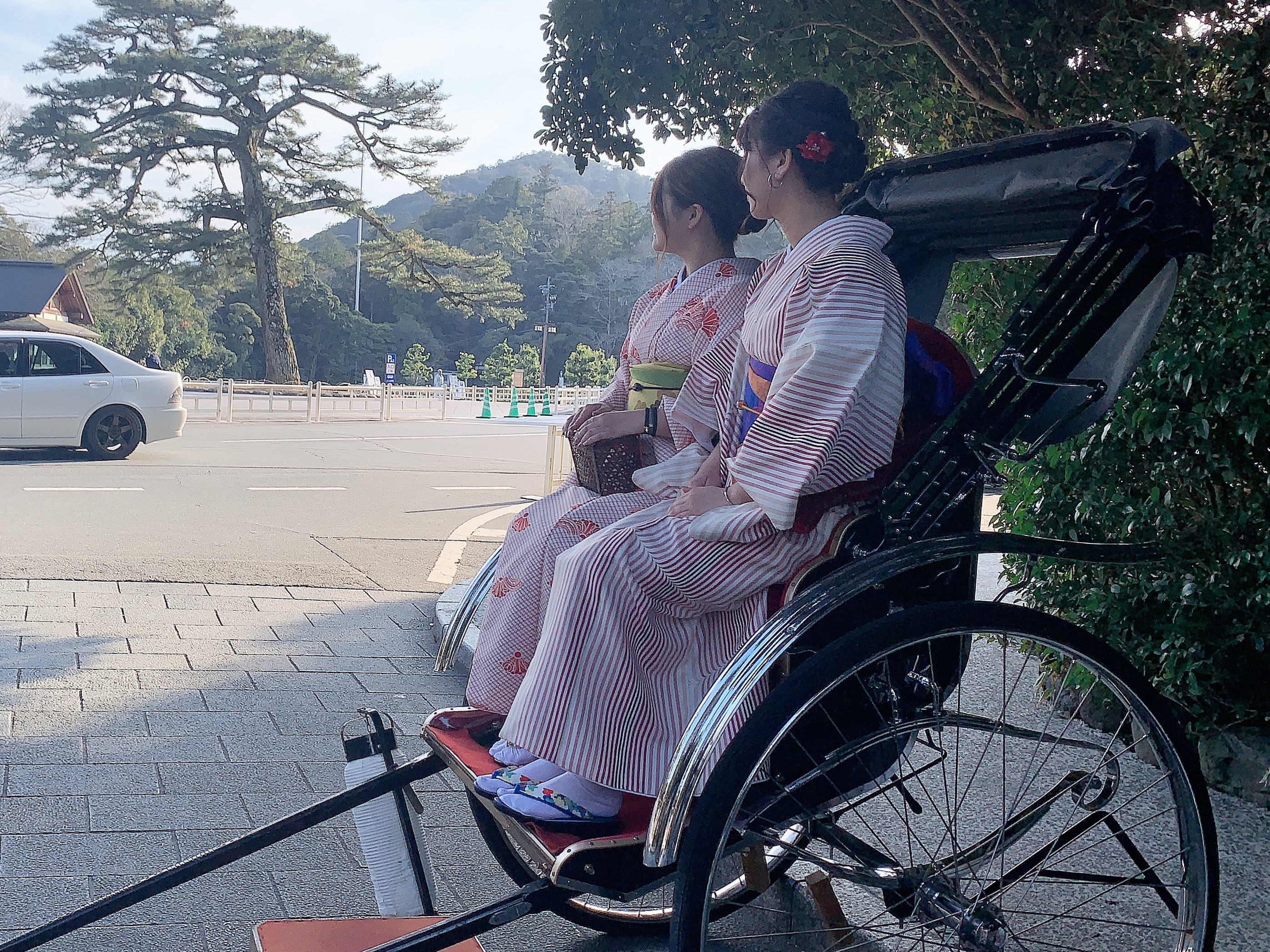 お着物と人力車(´∀｀)