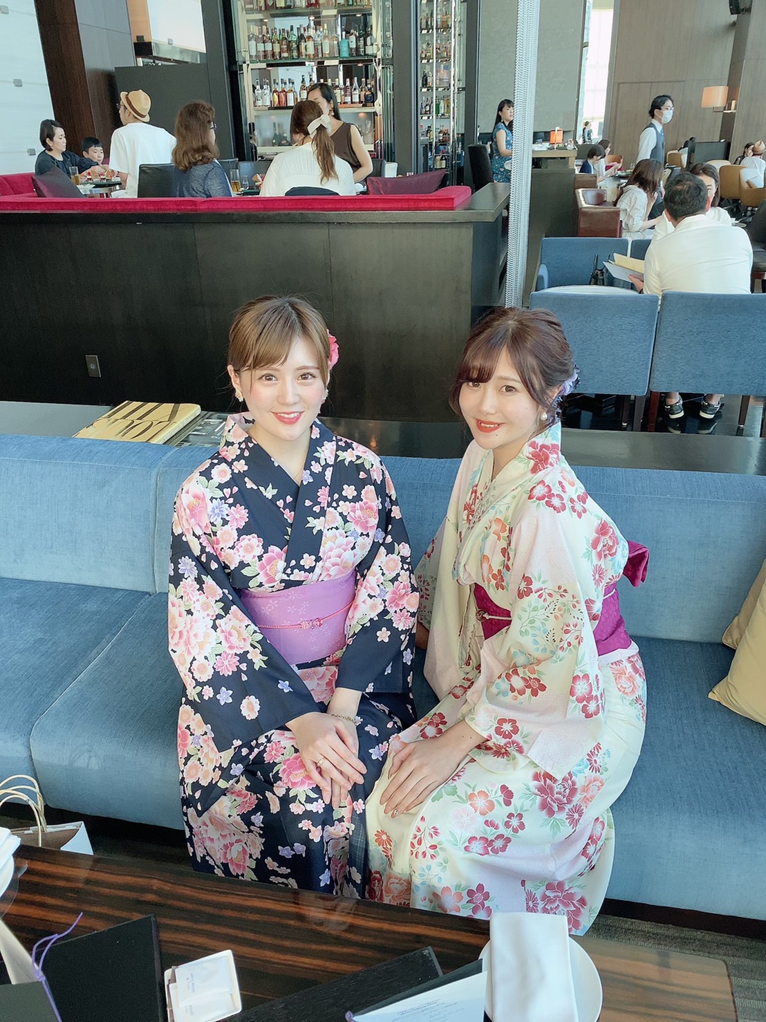 浴衣でアフタヌーンティー(о´∀`о)