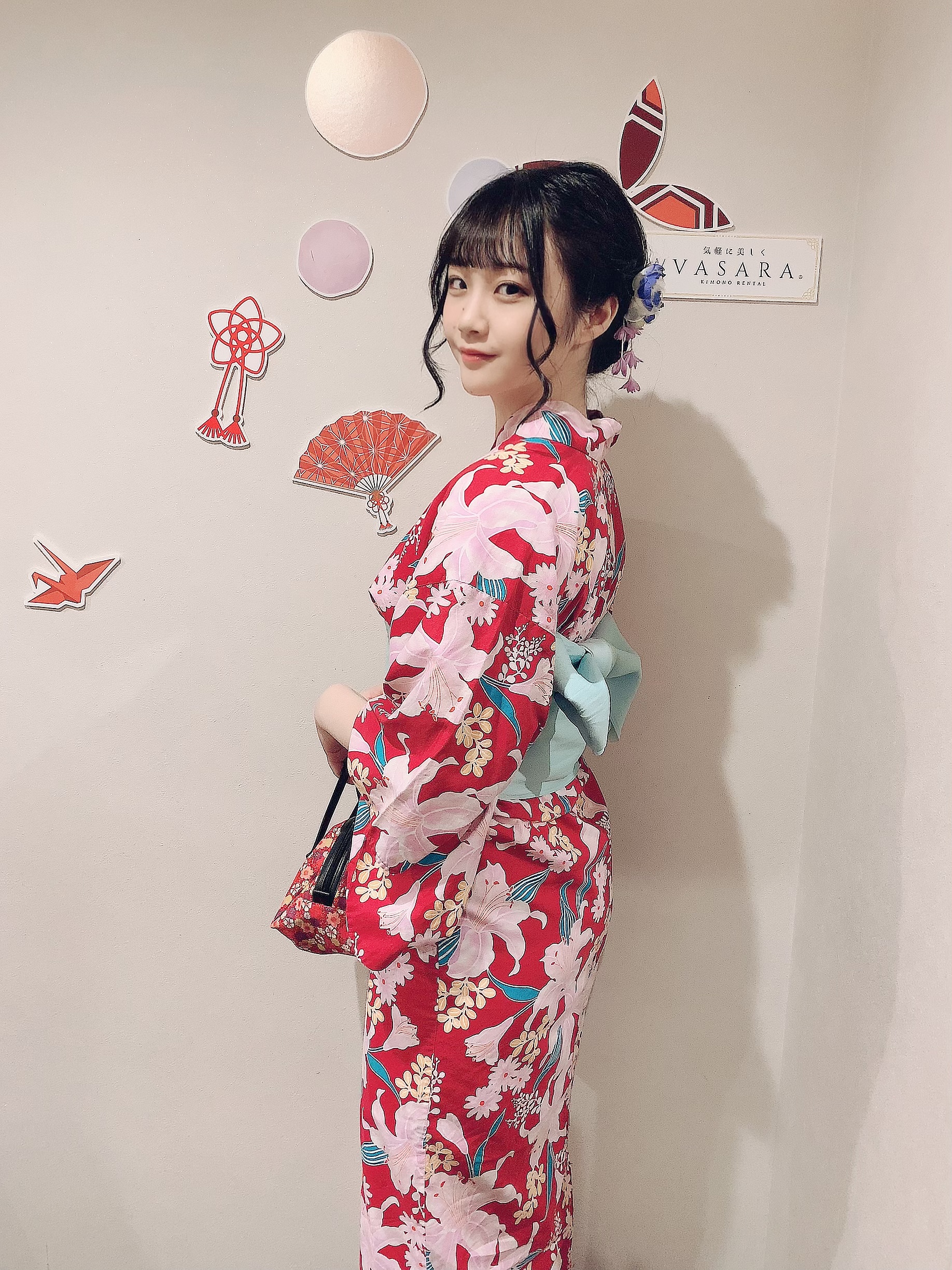 店内で浴衣写真〜(๑･̑◡･̑๑)