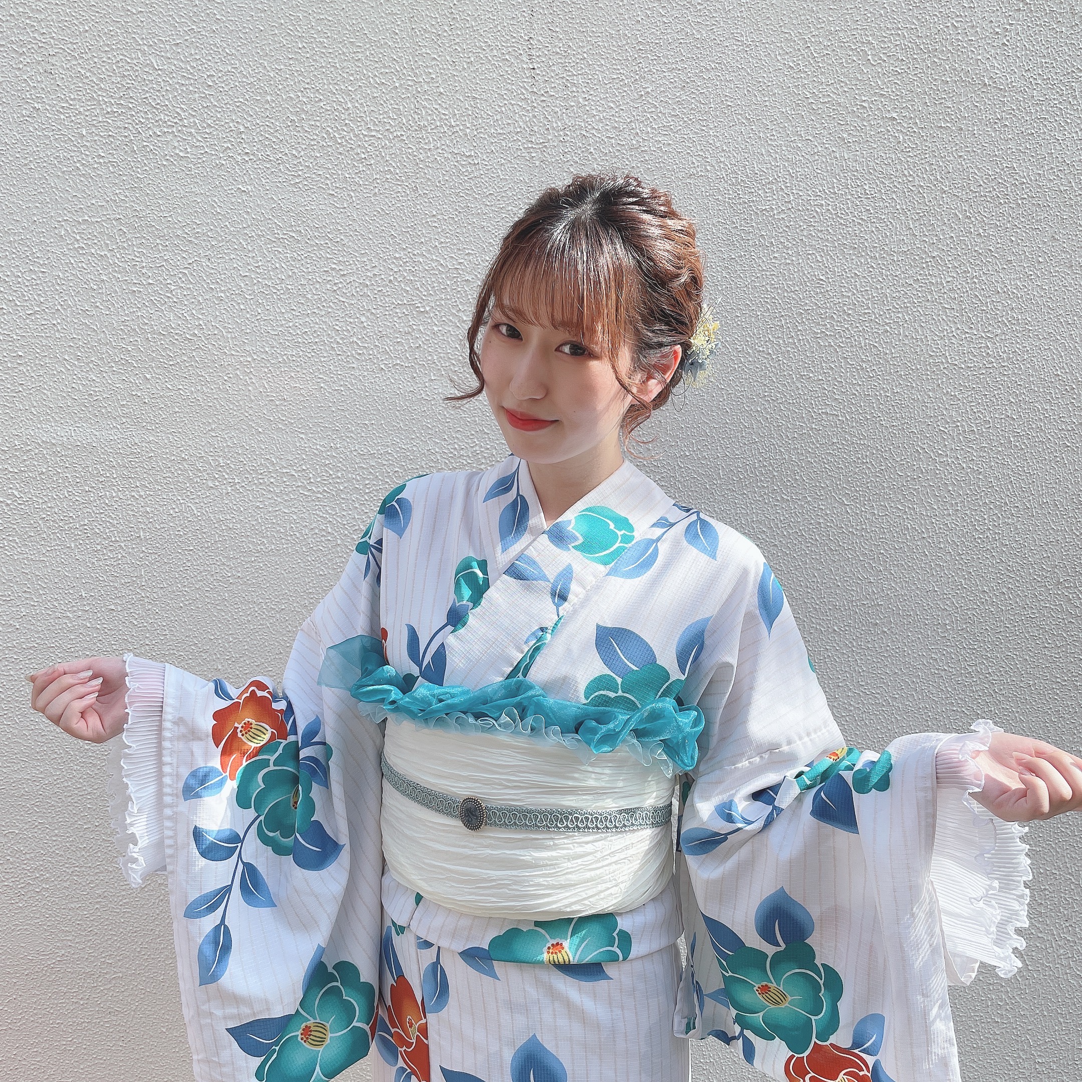 ブルーの浴衣で爽やかに♡