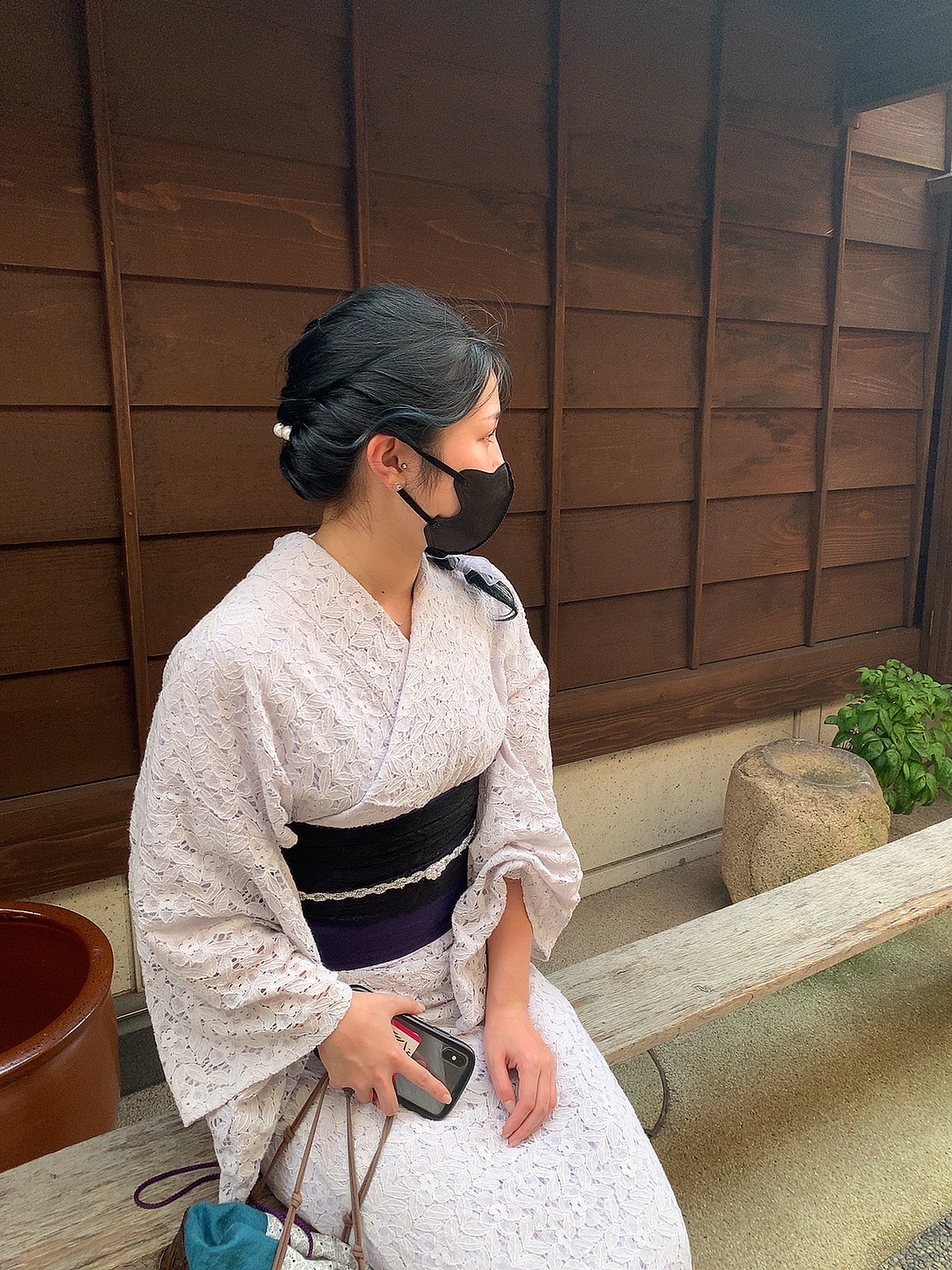 レース浴衣でおでかけ