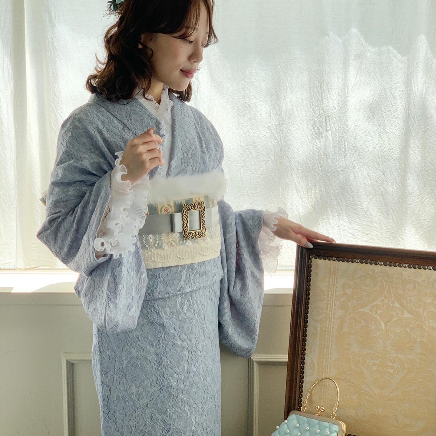 レース着物で可愛く♡