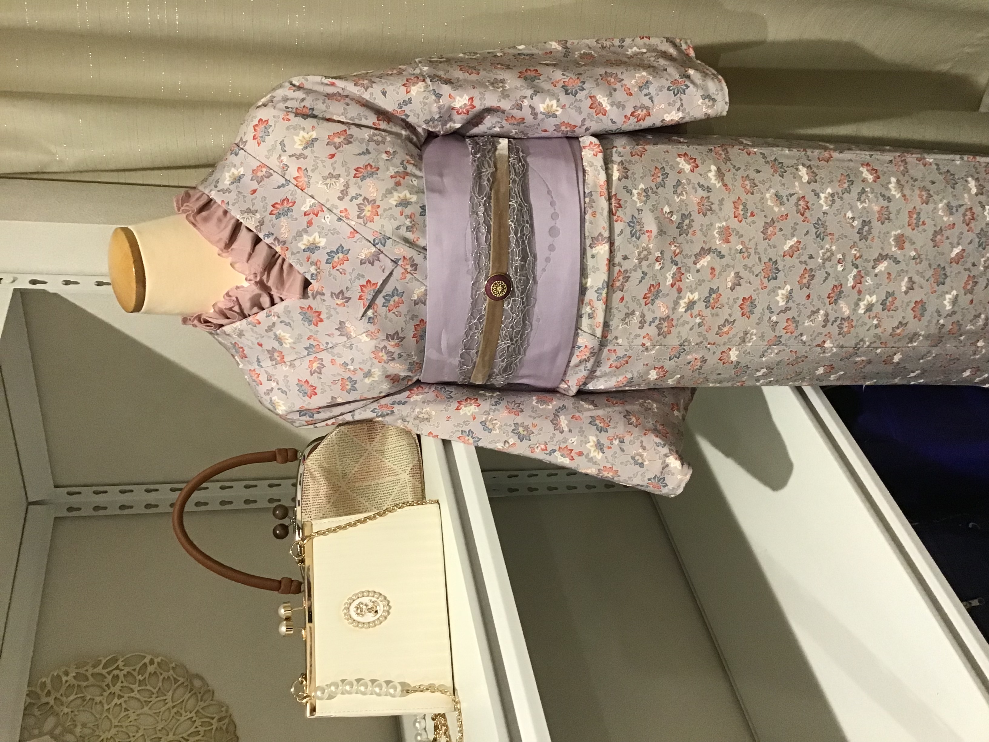 小紋着物で秋らしく！