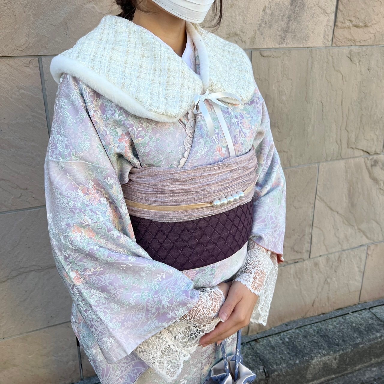 横浜みなとみらい・.。*・冬も着物で街歩き.。*