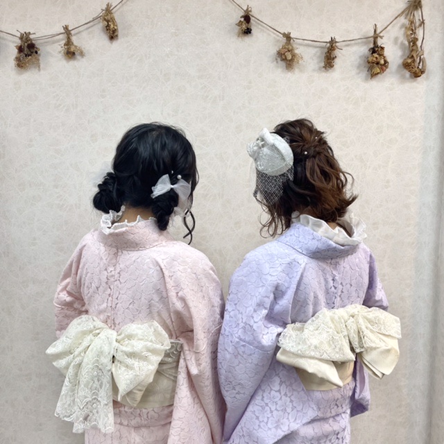 川越着物レンタルVASARA/レース着物で双子コーデ❤︎❤︎